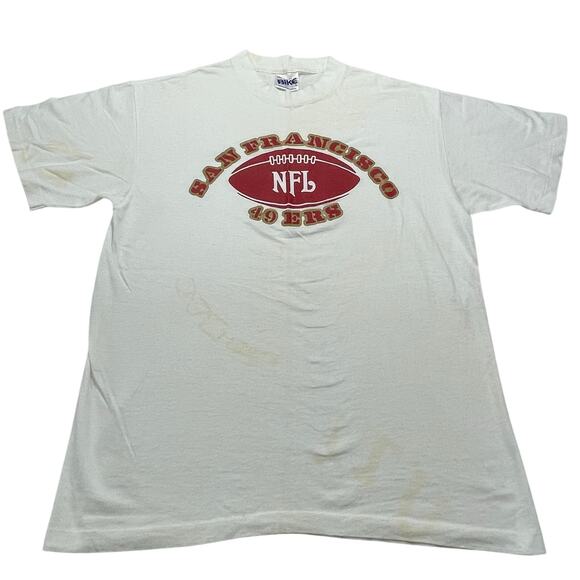 VTG 80s San Francisco 49ers NFL T-Shirt size L Bike Made in USA See Description - Picture 1 of 9